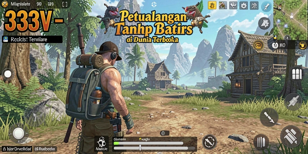 Gameplay dinamis di dunia terbuka 333V yang penuh warna.
