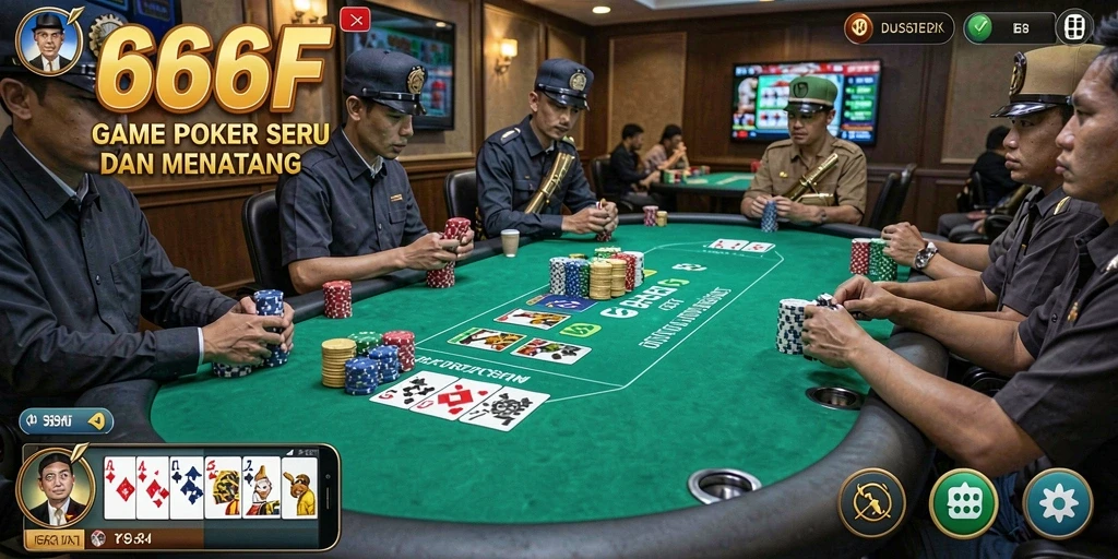Screenshot gameplay 666F menunjukkan aksi seru dalam permainan Poker.