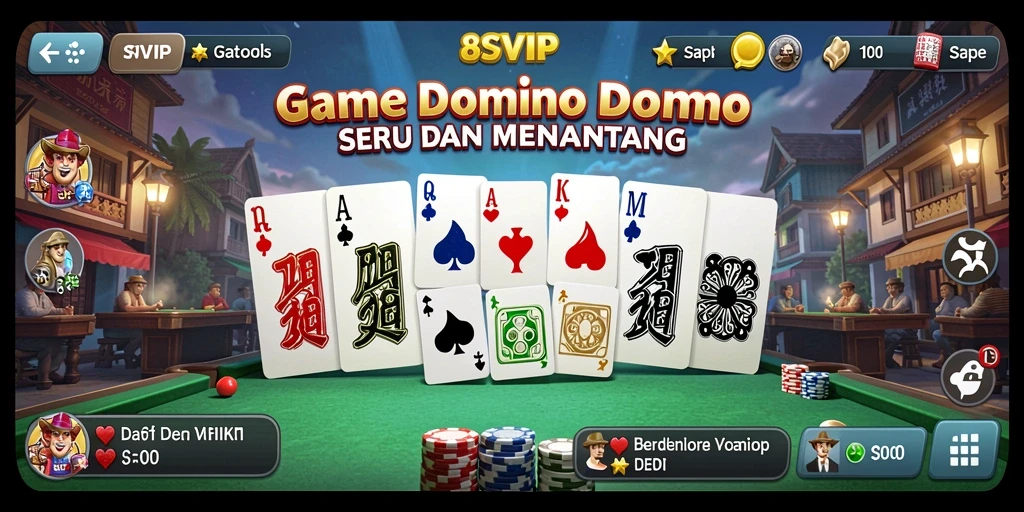 Tampilan gameplay seru di 8SVIP dengan aksi Domino intens.