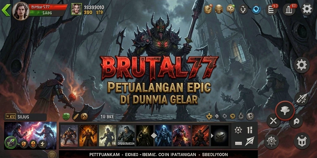 Gameplay mendebarkan di dunia gelap BRUTAL77.