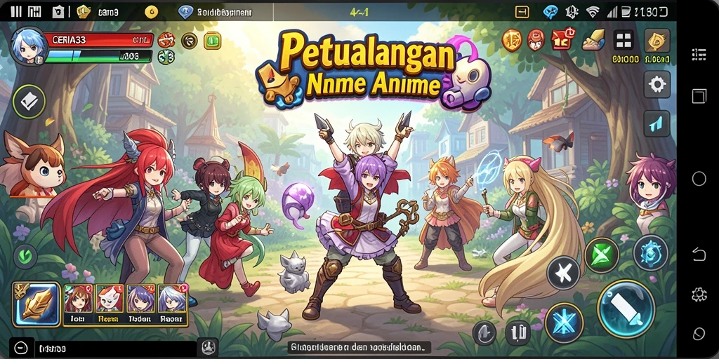 Tampilan aksi seru dalam CERIA33 yang penuh warna dan karakter Anime.