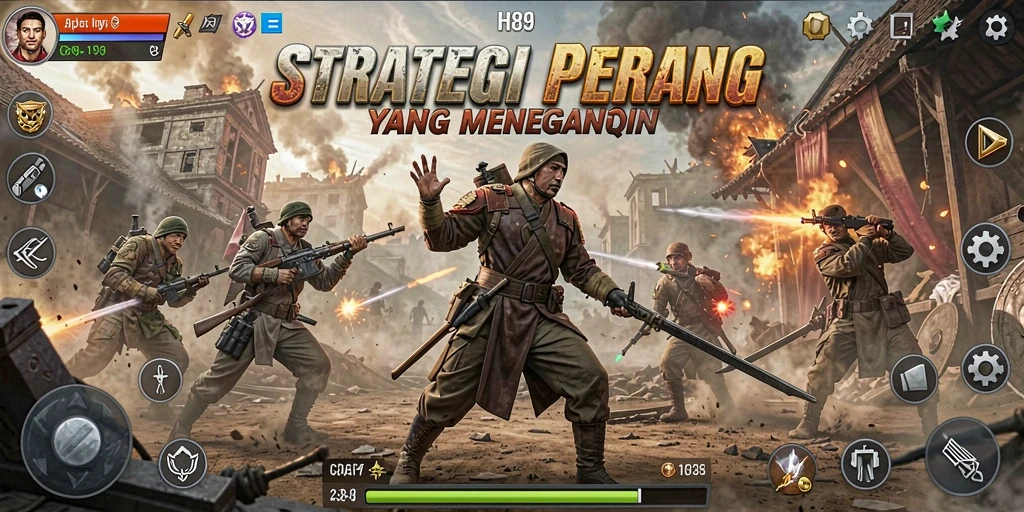 Tangkapan layar utama H89 menampilkan pertempuran strategis yang mendebarkan.