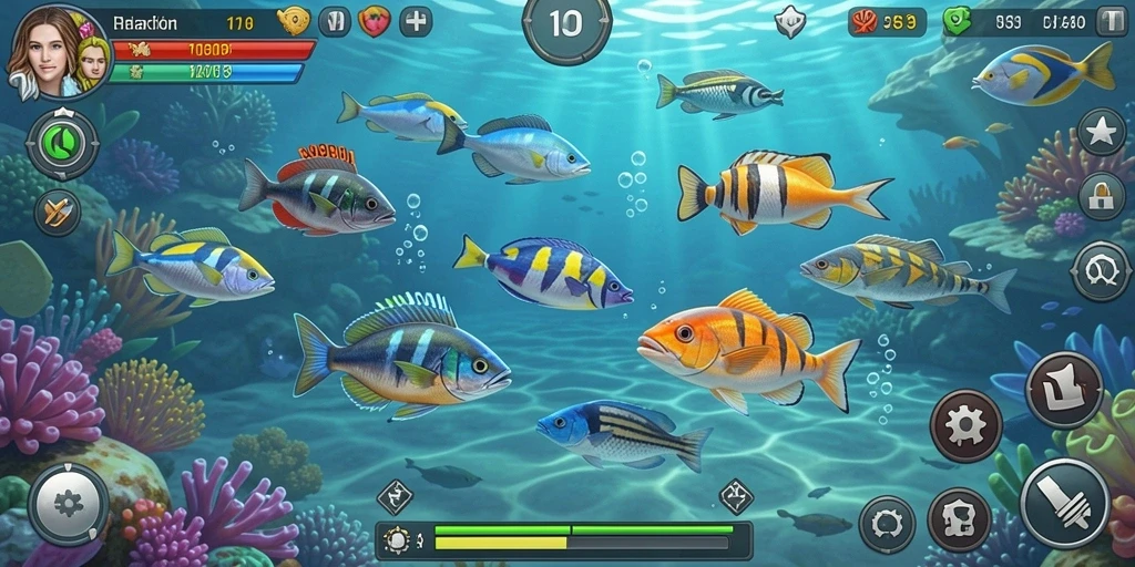 Screenshot utama HARAPJP menampilkan aksi menembak ikan yang seru.