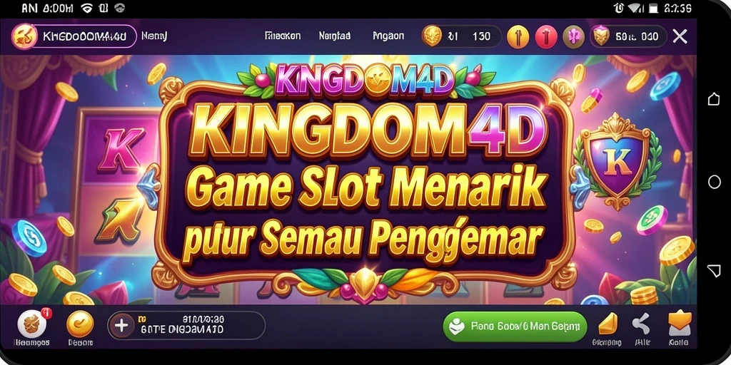 Tampilan epik gameplay Slot di KINGDOM4D yang mengasyikkan.