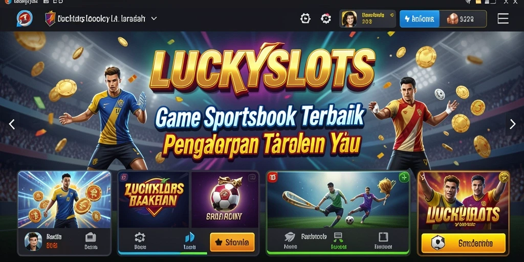 Screenshot gameplay <strong>LUCKYSLOTS</strong> menunjukkan pengalaman taruhan yang interaktif dan menyenangkan.