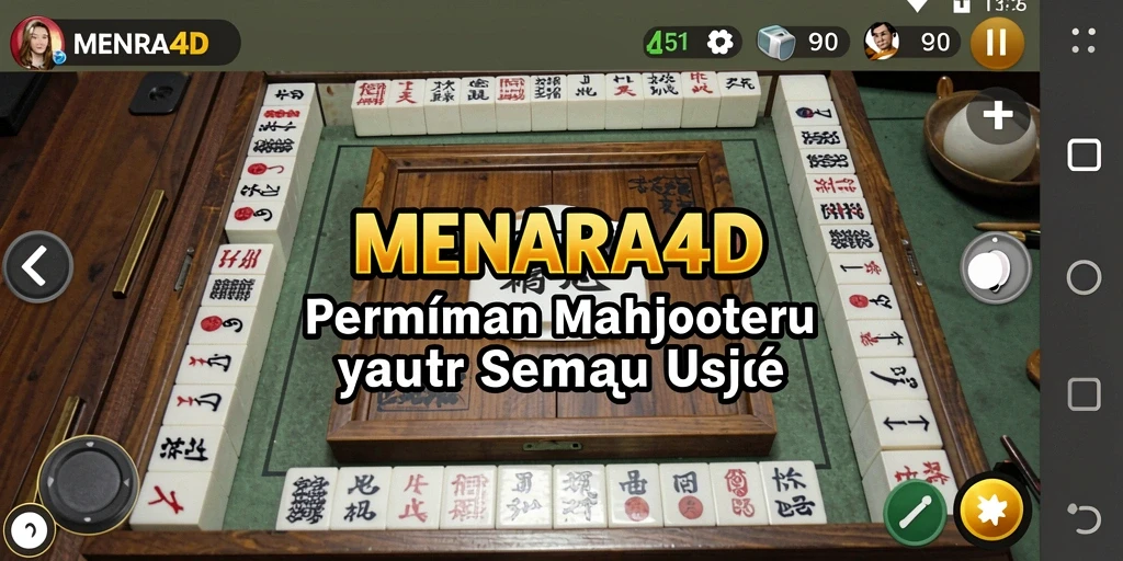 Tampilan screenshot dari <strong>MENARA4D</strong> yang menunjukkan gameplay Mahjong yang menarik.