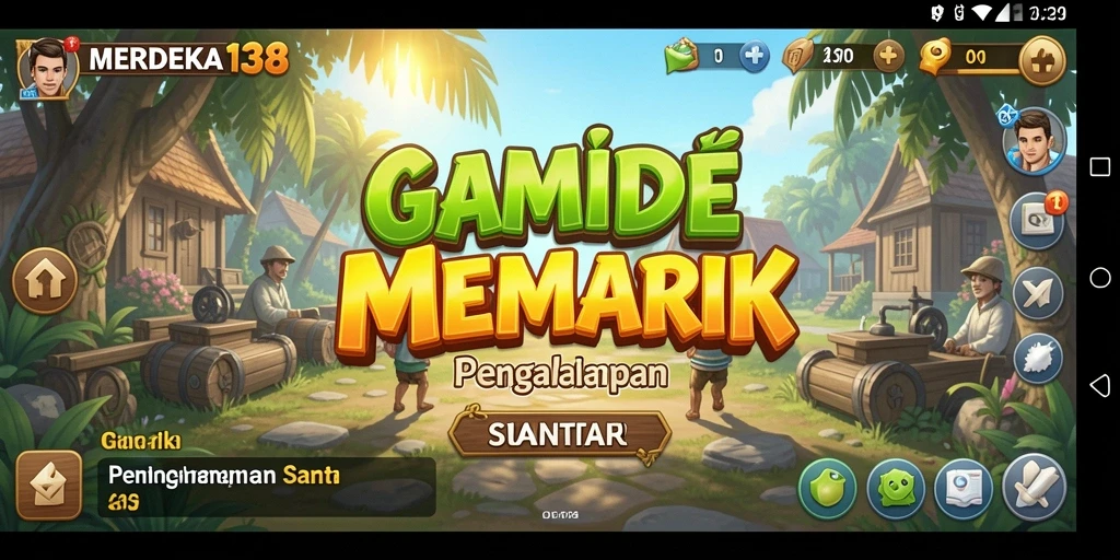 Tampilan gameplay menampilkan kemajuan santai dalam MERDEKA138.