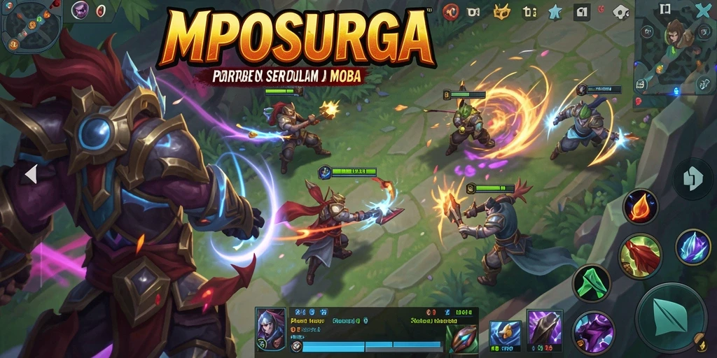 Gameplay seru di MPOSURGA dengan pertarungan strategis antar tim.