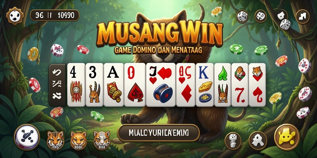 Tampilan menarik dari gameplay domino di MUSANGWIN.
