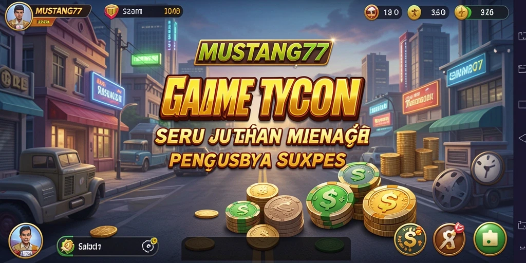 Tampilan gameplay <strong>MUSTANG77</strong> menampilkan pengelolaan bisnis yang menarik.