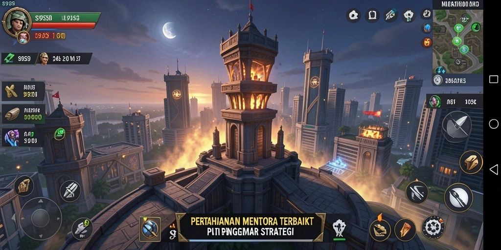 Gameplay menawan S9S9 dengan berbagai menara dan musuh.