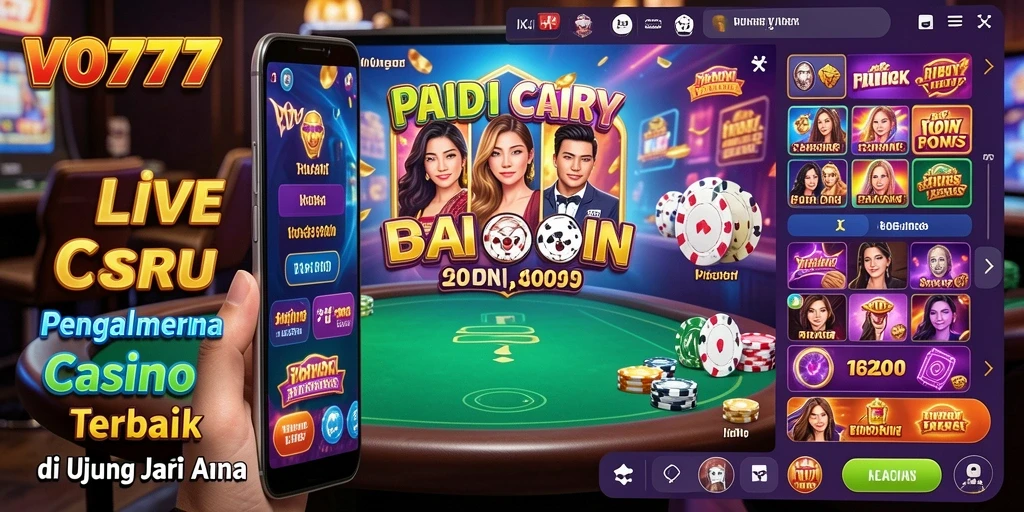 Gameplay menarik di VO777 dengan dealer langsung dan suasana kasino nyata.